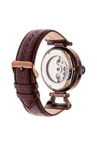 Reloj automático de piel Ganzi - Marrón y rosa dorado