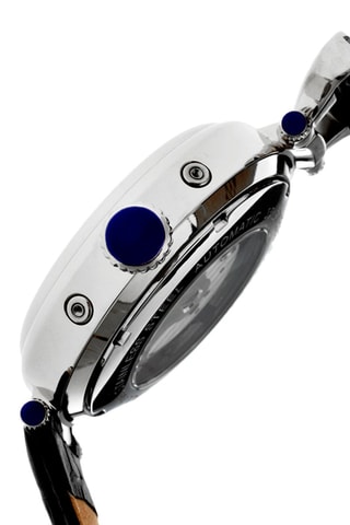 Reloj automático de piel Ganzi - Negro y plateado