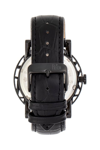 Reloj automático de piel Stavros  -  Negro