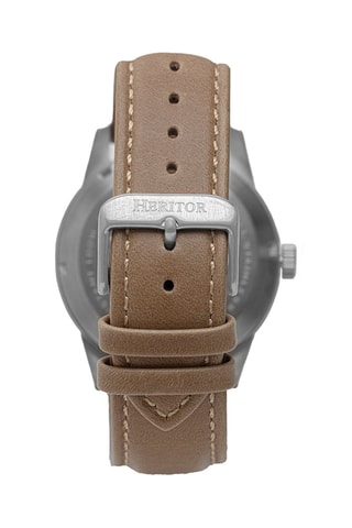 Reloj automático de piel Jonas - Topo y plateado