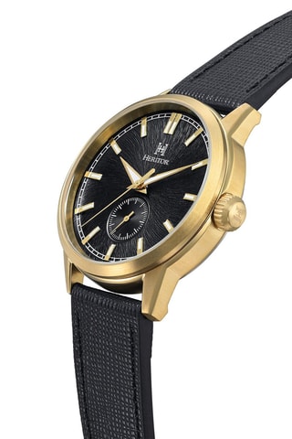 Reloj automático de piel Argento - Negro y dorado