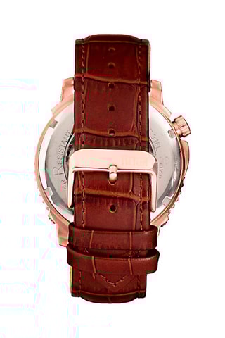 Reloj automático de piel Bauer - Marrón y rosa dorado