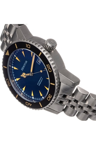 Reloj automático de acero - Plateado y azul marino