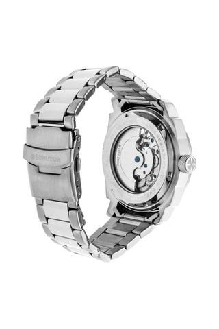 Reloj automático de acero Helmsley - Plateado y blanco