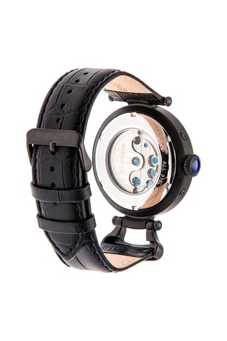 Reloj automático de piel Ganzi - Negro y azul marino