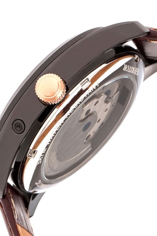 Reloj automático de piel Sebastian - Cronógrafo - Marrón y negro