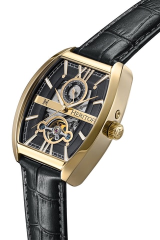 Reloj automático de piel Masterson - Heritor Automatic - Negro