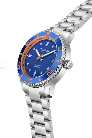 Reloj automático de acero - Plateado y azul
