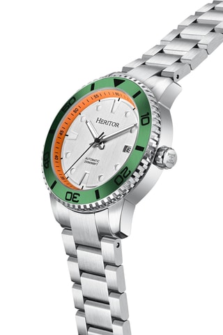 Reloj automático de acero - Plateado y verde