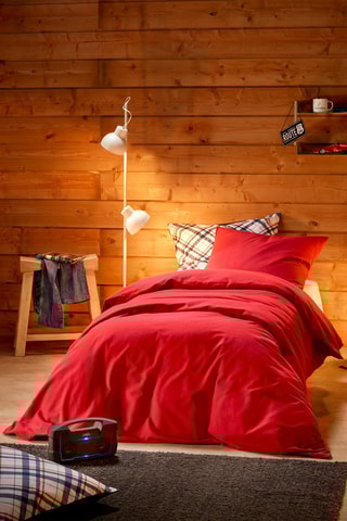 Parure copripiumino in flanella di cotone 39 fili/cm²  - Rosso