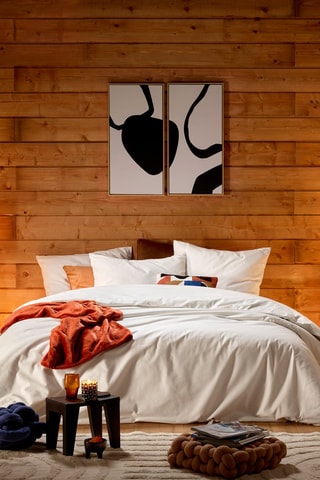 Parure copripiumino in flanella di cotone 39 fili/cm²  - Bianco