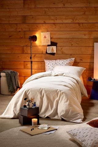 Parure copripiumino in flanella di cotone 39 fili/cm²  - Bianco