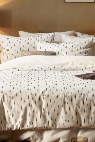 Parure copripiumino in flanella di cotone 39 fili/cm²  - Bianco e nero