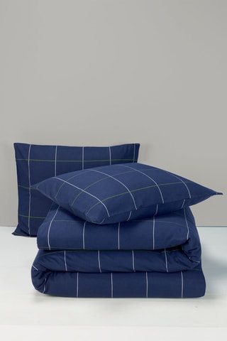 Parure copripiumino in flanella di cotone 57 fili/cm²  - Navy