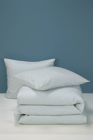 Parure copripiumino in flanella di cotone 57 fili/cm²  - Blu