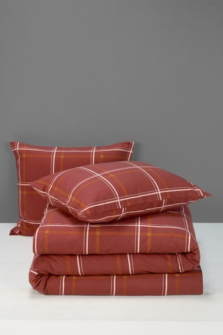 Parure copripiumino in flanella di cotone 57 fili/cm²  - Rosso