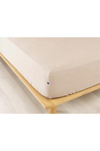 Lenzuolo sotto in flanella di cotone 170 g/m² Candice - Sabbia