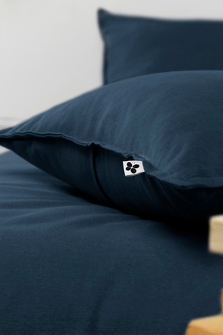 Federa in flanella di cotone 170 g/m² - Blu notte