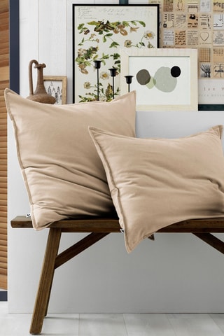 Federa in flanella di cotone 170 g/m² Candice - Sabbia