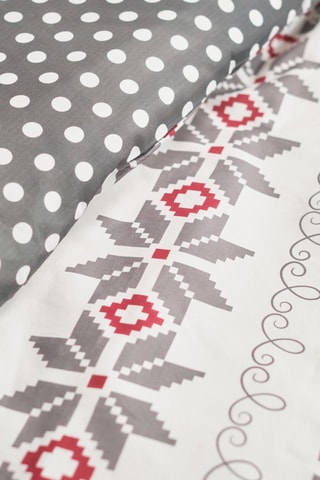 Parure copripiumino in cotone Flanelle - Grigio ed ecrù