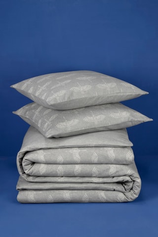 Parure copripiumino in flanella di cotone Crane - Grigio