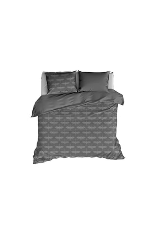 Parure copripiumino in flanella di cotone Crane - Grigio