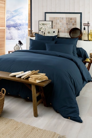 Copripiumino in flanella di cotone 170 g/m² Candice - Blu notte