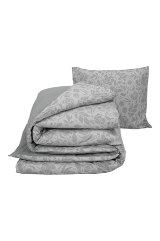 Parure copripiumino in flanella di cotone Imprimée 160 g/m² - Grigio neutro