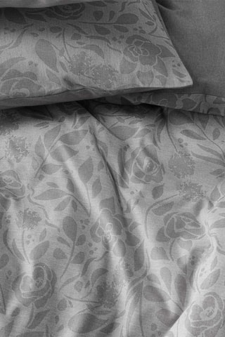 Parure copripiumino in flanella di cotone Imprimée 160 g/m² - Grigio neutro