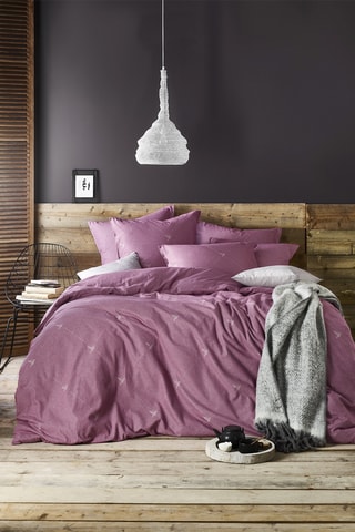 Parure copripiumino in flanella di cotone Jacquard 160 g/m² - Lilla