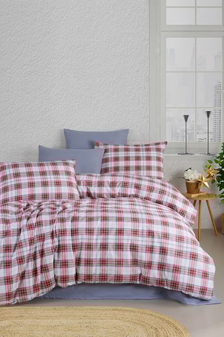 Parure copripiumino in flanella di cotone 160 g/m² - Rosso