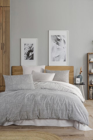 Parure copripiumino in flanella di cotone 160 g/m² - Grigio