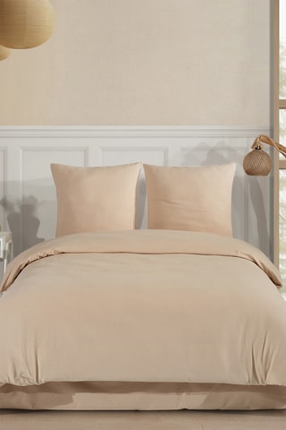 Parure copripiumino in flanella di cotone 160 g/m² - Beige