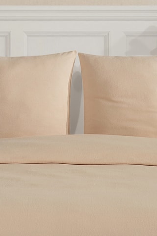 Parure copripiumino in flanella di cotone 160 g/m² - Beige
