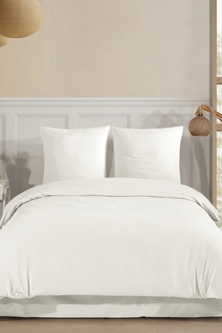 Parure copripiumino in flanella di cotone 160 g/m² - Bianco