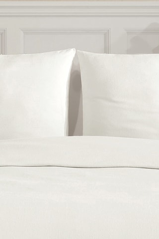 Parure copripiumino in flanella di cotone 160 g/m² - Bianco