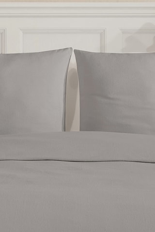 Parure copripiumino in flanella di cotone 160 g/m² - Grigio