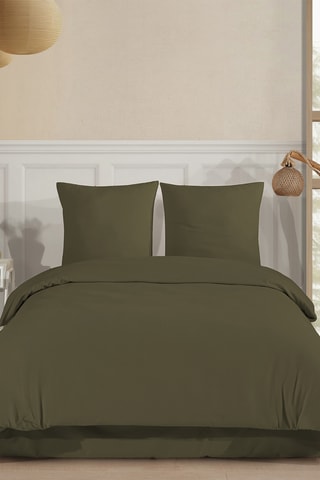 Parure copripiumino in flanella di cotone 160 g/m² - Kaki