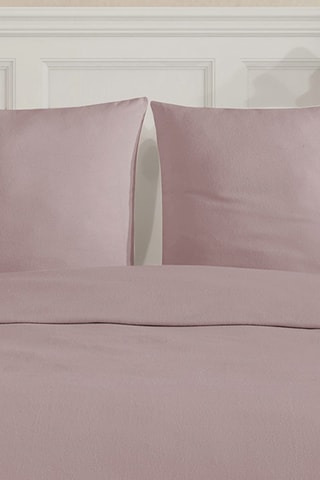Parure copripiumino in flanella di cotone 160 g/m² - Rosa
