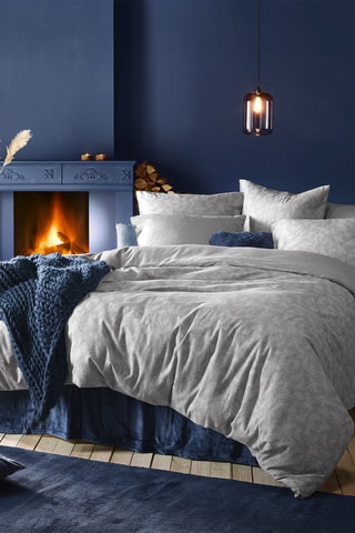 Parure copripiumino in flanella di cotone Jacquard 180 g/m² - Grigio neutro