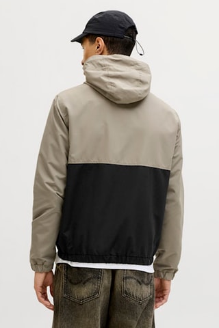 Veste à capuche - Beige et noir