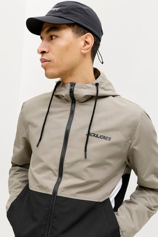 Veste à capuche - Beige et noir