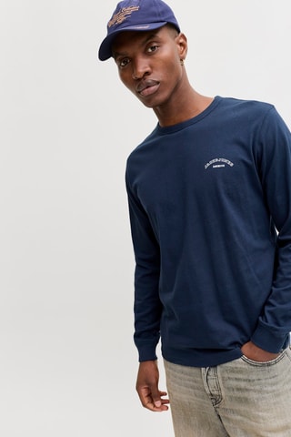 T-shirt regular en coton biologique - Bleu marine