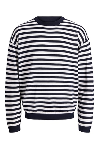 Pull relaxed en coton biologique - Bleu marine