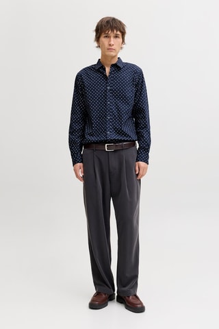 Chemise slim en coton biologique - Bleu marine