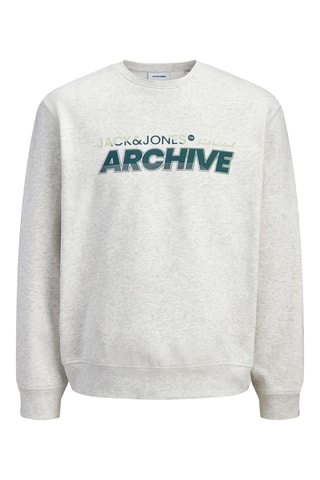 Sweat relaxed en coton biologique - Gris clair chiné