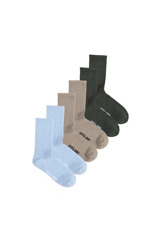 3 paires de chaussettes - Kaki et bleu