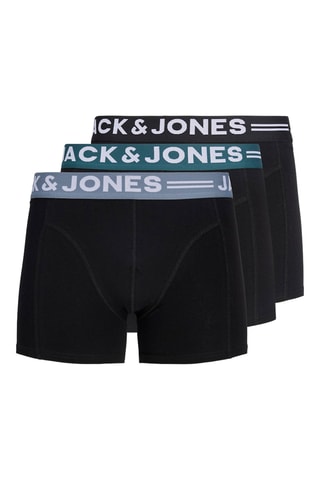 3 boxers en coton biologique - Noir et bleu