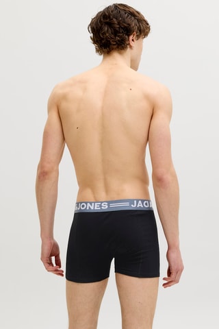 3 boxers en coton biologique - Noir et bleu