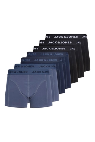 7 boxers en coton biologique - Noir et bleu